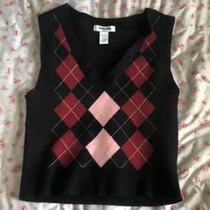 red and pink sweater vest (worn once)